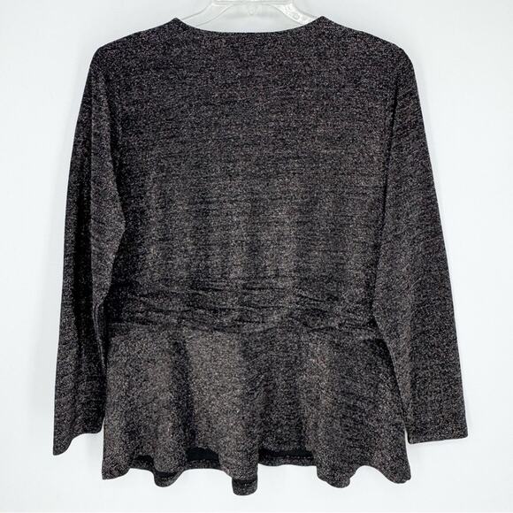 NWT Lane Bryant Twist-Front Shimmer Peplum Top Plus Sz 18/20 Cocktail Glam Bling - Picture 11 of 13
